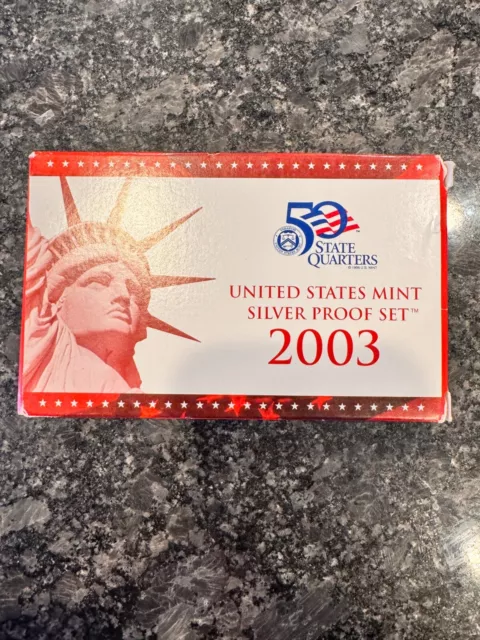 2003 United States Mint ANNUAL 10 Coin SILVER Proof Set coa