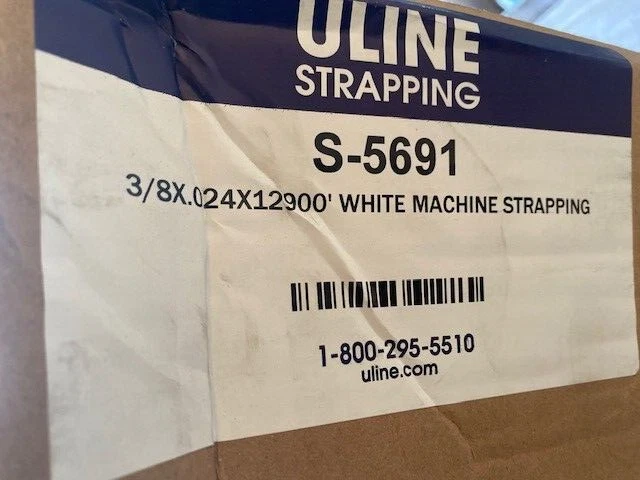 U-Line S-5691 Core Machine Strapping - 3⁄8" x .024" x 12,900', White