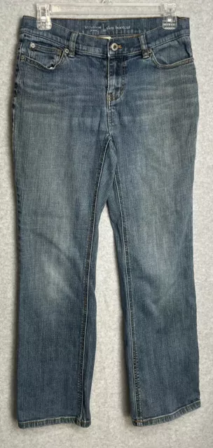 Liz Claiborne Jeans Women's 6 Petite Slim Bootcut Denim Blue Cotton Blend READ