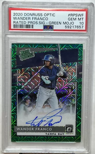 2020 Optic Wander Franco Rated Prospect Rookie Green On-Card Auto #/99 PSA 10