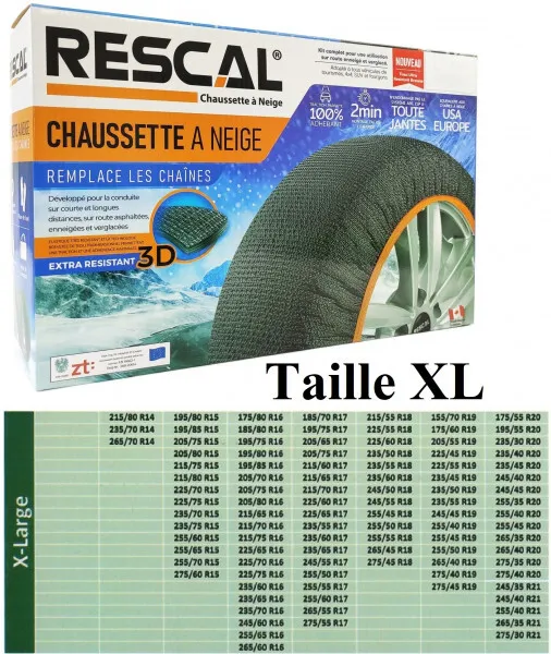 XL PERFORM TOOLS Chaussettes à Neige, Chaînes textiles TX5