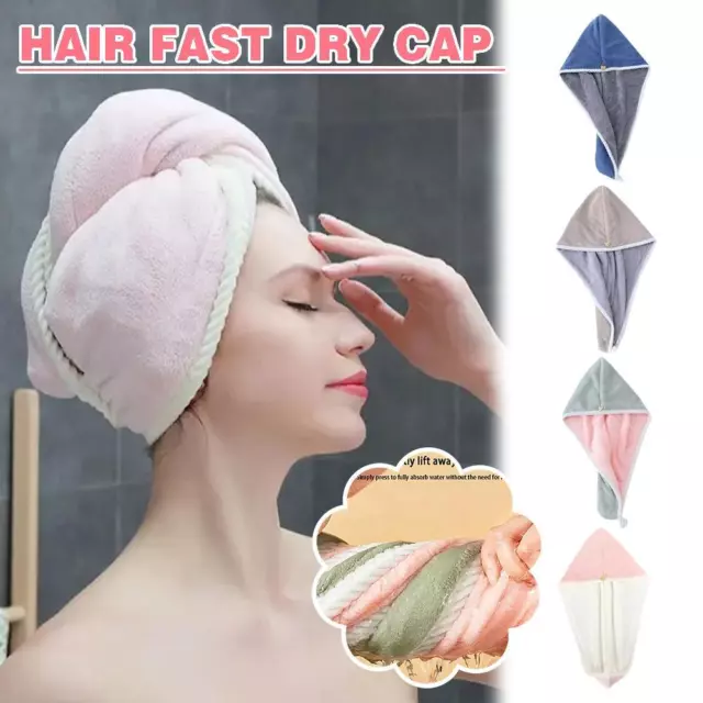 Microfibre Magic Hair Fast Drying Dryer Turban Dry Towel Shower Bath Wrap Hat UK