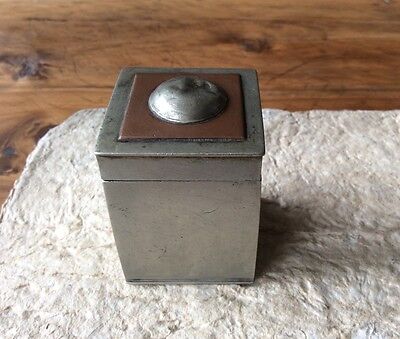 19th century Chinese antique white bronze opium container with copper and silver