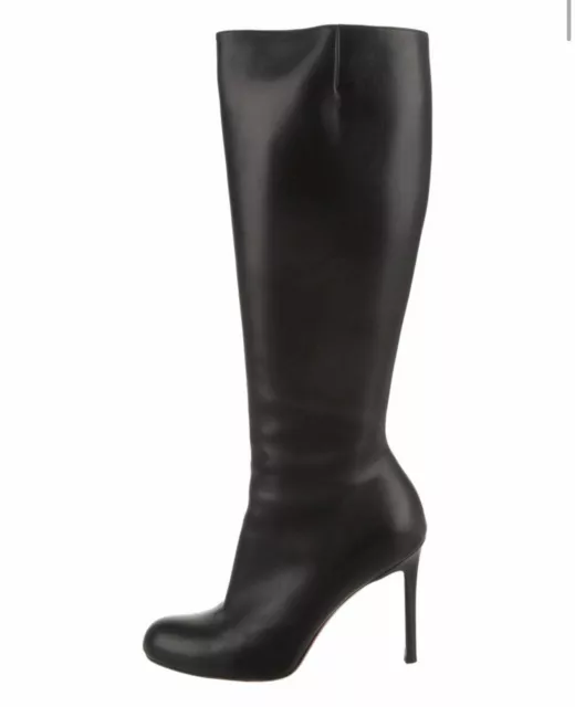 CHRISTIAN LOUBOUTIN BLACK Leather Knee High Boots Size 38 EU $699.00 ...