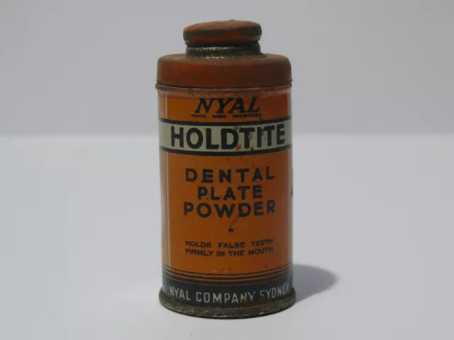 Vintage Australian Nyal Holdtite Dental Powder Tin