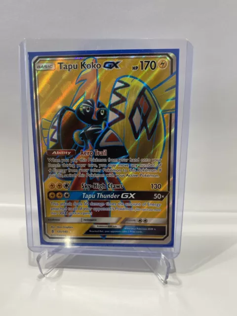 Tapu Koko GX FULL ART ULTRA RARE 135/145 Pokemon SM Guardians Rising Holo NM