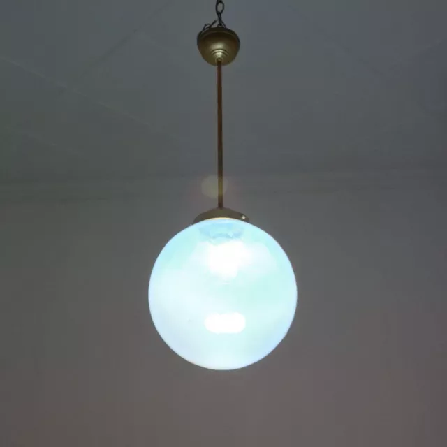 lampadario 1 luce boccia a cerchi rara anni 30