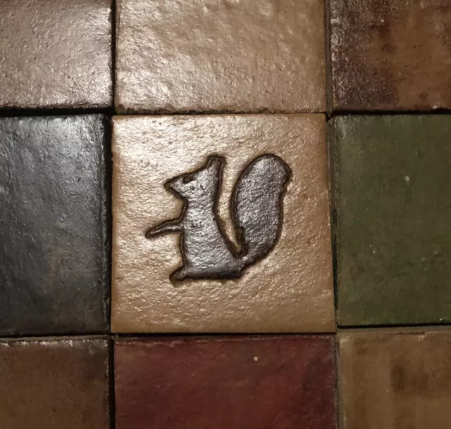 4x4 Cottage Craft Tile Arts and Crafts Beige Squirrel Accent Wall Tile