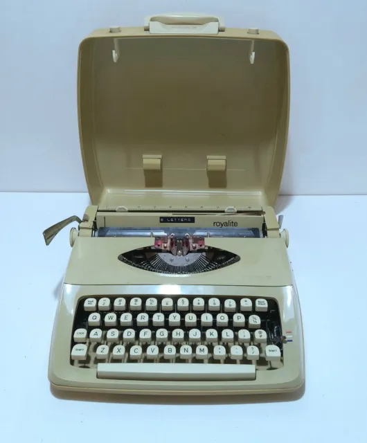 Vintage Royal Royalite Portable Typewriter With Case Made in Holland Beige PARTS