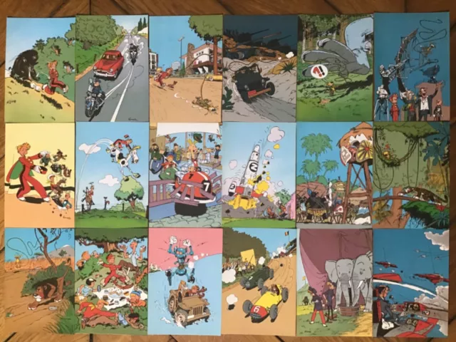 Lot de 18 Cartes postales Tresors du journal de Spirou