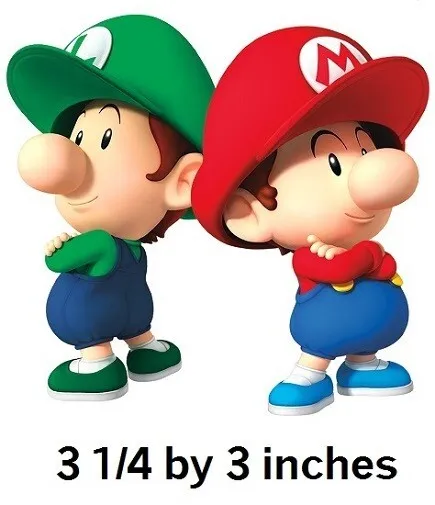 Baby Mario & Luigi Peel Stick Decal Super Nintendo Wall Sticker Game Room Decor