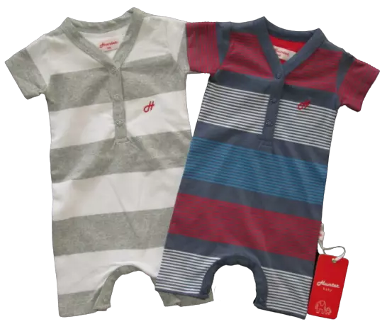 HUNTER Baby Boys Wondersuit Short Romper Bodysuit Outfit Striped Sz 000 00 0 1