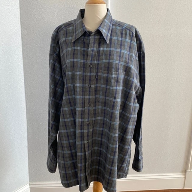 PIERRE CLARENCE  Men’s Button Down Plaid Long Sleeve Shirt Size XXL