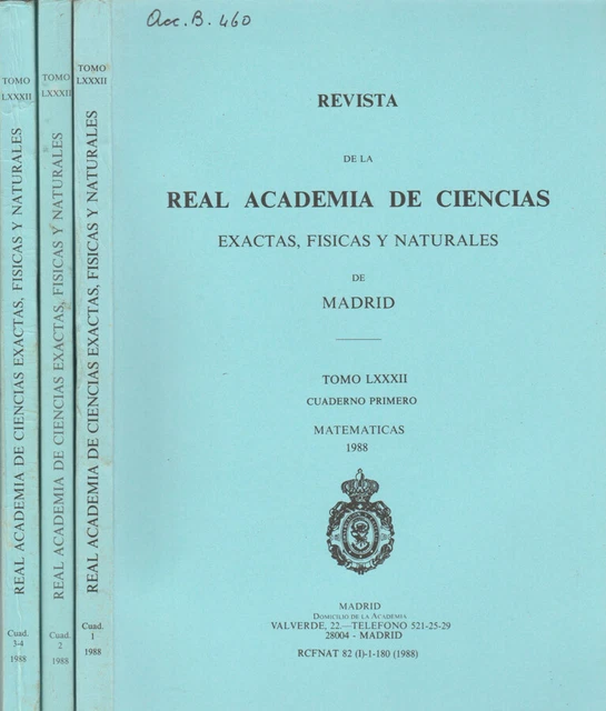 REVISTA DE LA Real Academia de Ciencias exactas, fisicas y naturales de
