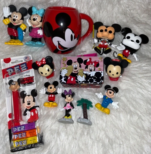 Lot of 9 Disney's Mickey and Minnie Mouse Figures Pez Lip Smackers Tin Mug P6