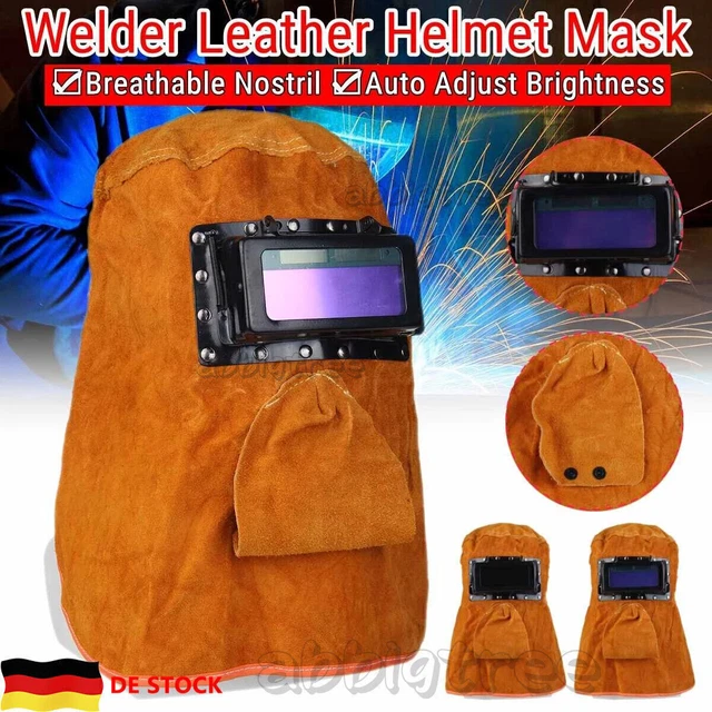 Leder-Schweißhelm – Hitzebeständige Schutzhaube Für Schweißarbeiten