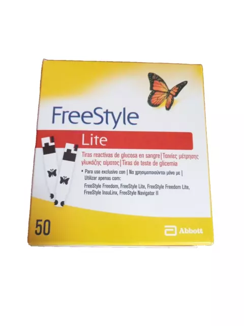 FREESTYLE  LITE   50 Tiras Reactivas de Medición de Glucosa Sangre