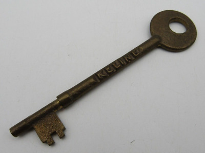 Vintage Antique Obsolete Solid Brass Keline Skeleton Key 4 Inches Long