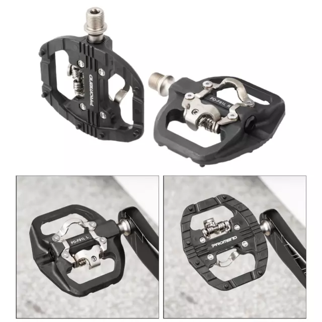 Bicycle Mountain Bike Pedals with Shimano SPD Cleats Dual Sided Nylon Fiber MTB