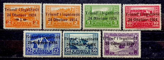 Albania 1924. SC#164-170 set of (7) Hinged OG