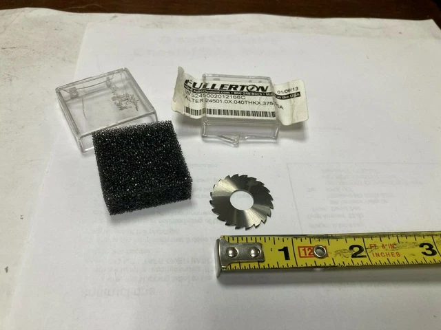 Fullerton 1" Carbide Saw Blade, 2450020 12166C, .375 Arbor, 0.040 Thickness