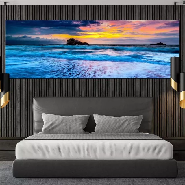 Landscape Poster Sunset Beach Sea Canvas Painting Canvas Wall Art Home Decor Art
