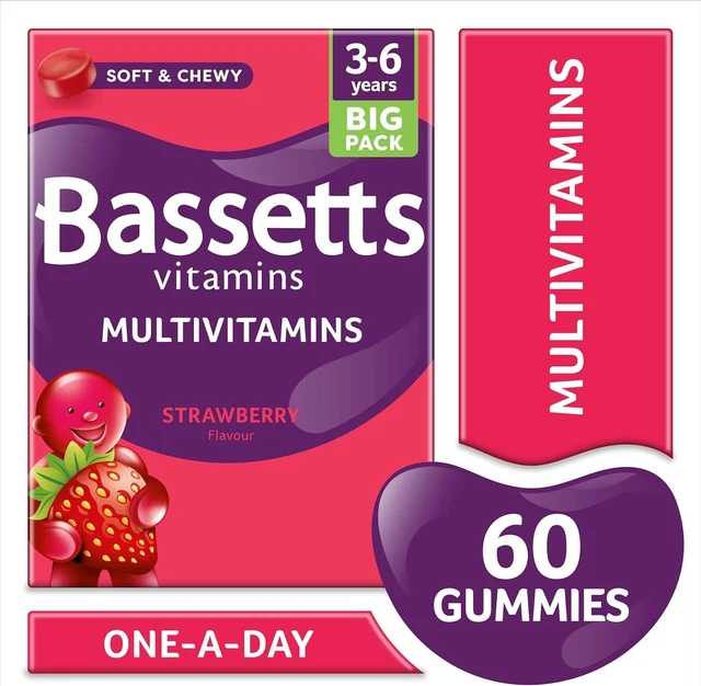 BASSETTS VITAMINS 36 Years Strawberry Flavour Multivitamins 60 Gummies