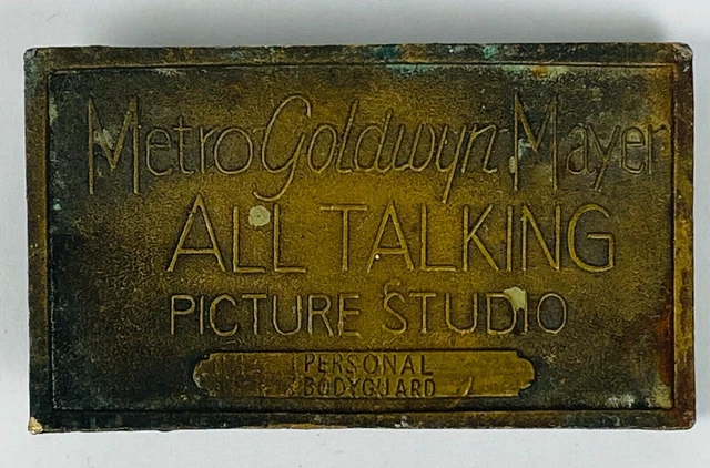 Metro Goldwyn Mayer Talking Picture Studio Personal Bodyguard Brass Belt Buckle
