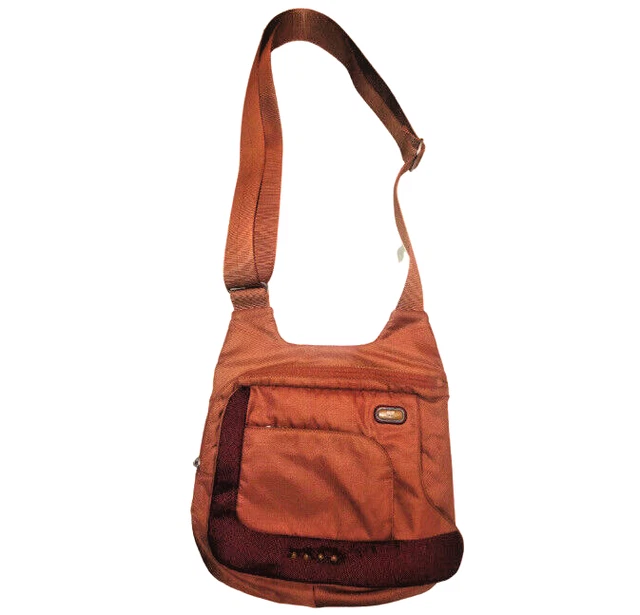 TUMI T-Tech Burnt Orange Unisex Ballistic Nylon Flap Crossbody Messenger Bag