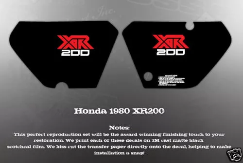 Honda 1980 Xr200 Side Cover Plate Decals Graphics