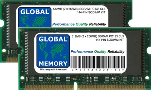 Mémoire Sdram Pc133 Kit Mémoire 512 Mo PC133 (2 X 256 Mo) SDRAM 168