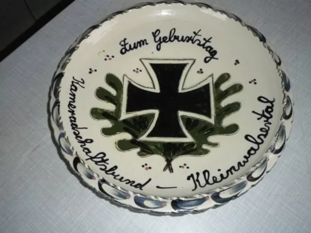 Militaria Patriotika Wandteller Schale Eisernes Kreuz Kameradschaftsbund Unikat