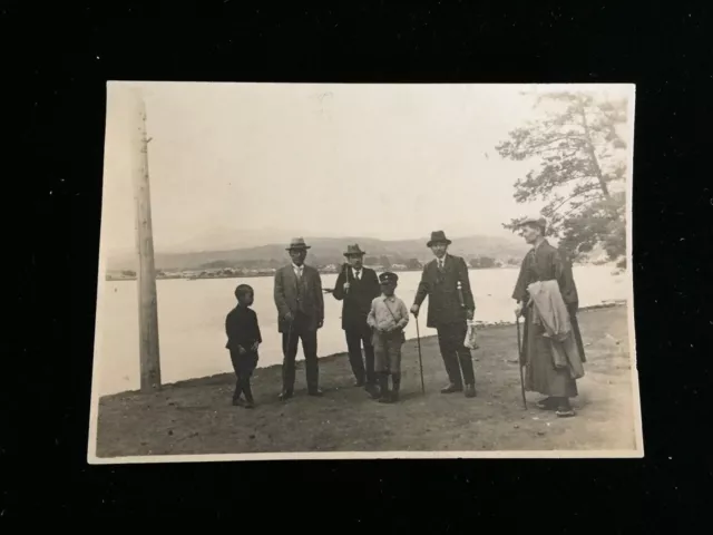 #7838 Japanese Vintage Photo 1940s /suit people landscape