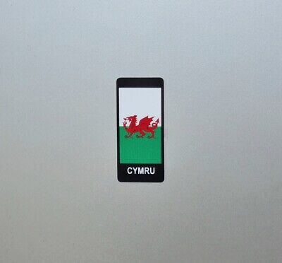 Wales Welsh Cymru Biker Motorbike Number Plate Vinyl Sticker Decal 21x53mm