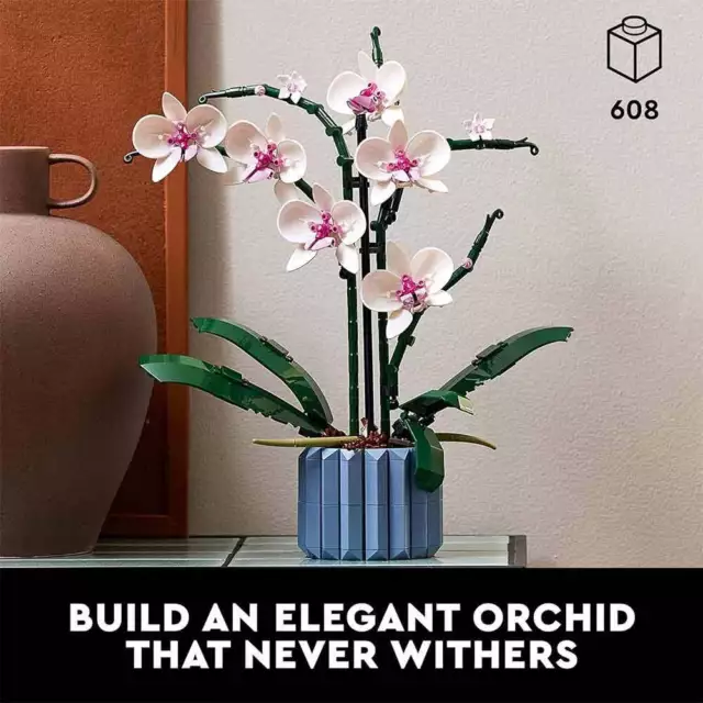 LEGO Icons Orchid Artificial Plant Building Set with Flowers Gifts 3