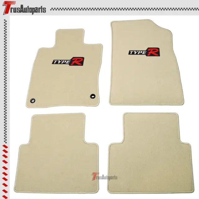 For 19-22 Honda Insight Beige Nylon Floor Mat Carpet Front Rear & TypeR 4PC Set