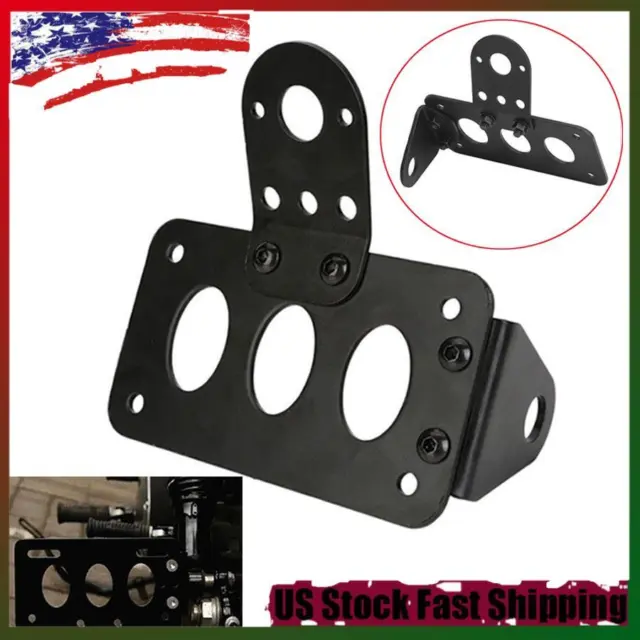 Black Side Mount License Plate Bracket Holder For Harley Chopper Dyna Motorcycle