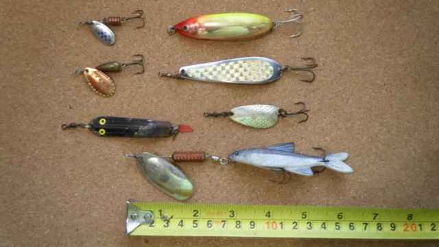 7 x Vintage Lures, Mepps, ABU Rapala, Lill Tommy, Gladding, Pike, Trout, Job Lot
