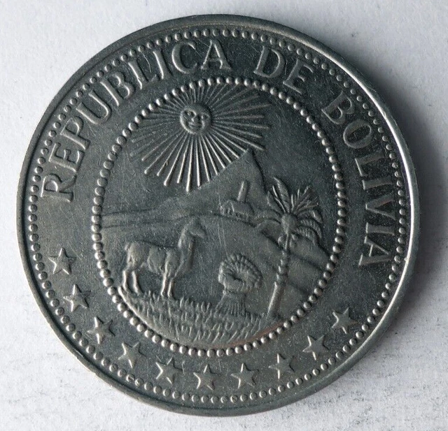 1965 BOLIVIA 20 CENTAVOS - Excellent Coin - FREE SHIP - Bin #322 2