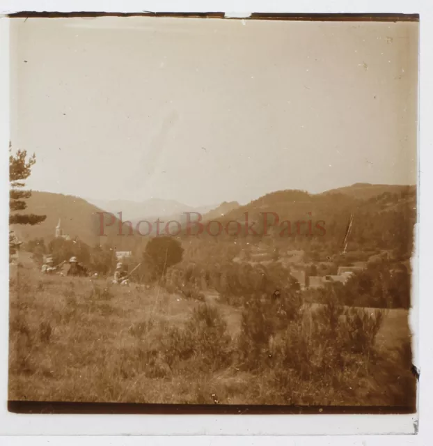FRANCE Auvergne Vallée de Murols 1923 Photo Stereo Plaque de verre Vintage