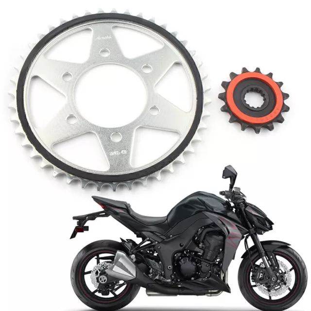 Rubber Cushioned 15T Front & Rear Sprocket 43T Fit Kawasaki Z1000 2014 2015 2016