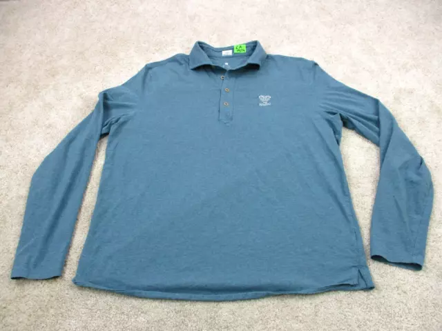 Johnnie O Polo Shirt Adult Large Blue Long Sleeve Logo Cotton Stretch Golf Mens