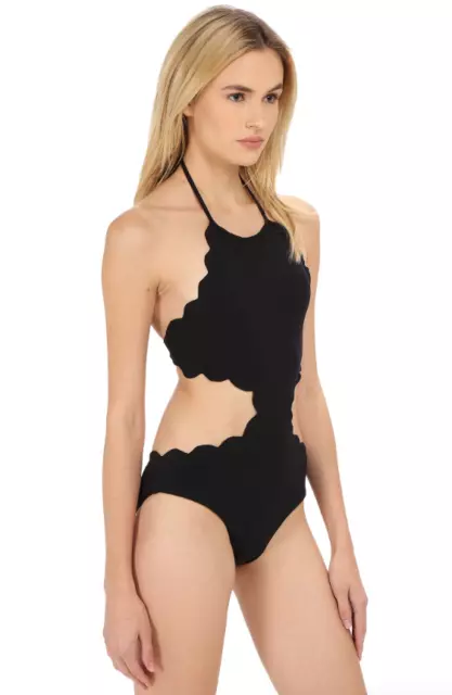 Marysia L58080 Black/Olive Mott Cut Out Maillot Swimsuit Women's Size XS 2