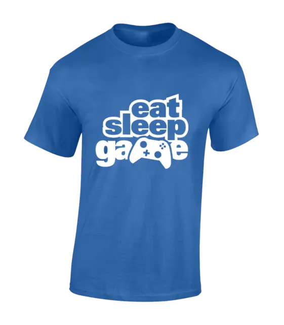T-Shirt Da Uomo Eat Sleep Game Gaming Design Regalo Idea Pc Computer