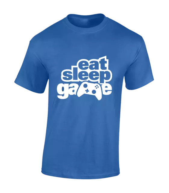 T-Shirt Da Uomo Eat Sleep Game Gaming Design Regalo Idea Pc Computer