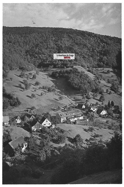 Antique photo glass plate positive black & white 13x18 cm countryside France