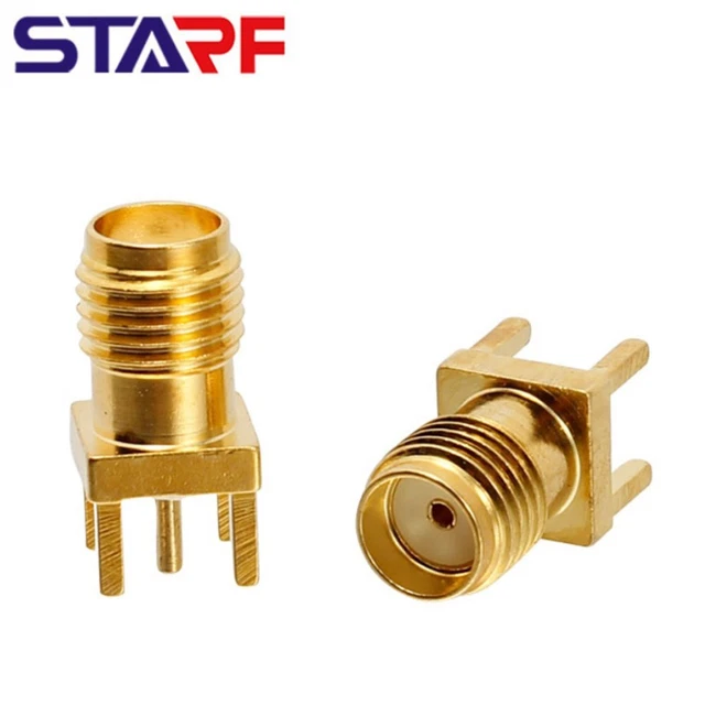 AX01 Connecteur bord de carte SMA Femelle Droit Subminiature A souder, 50 - Bricolage