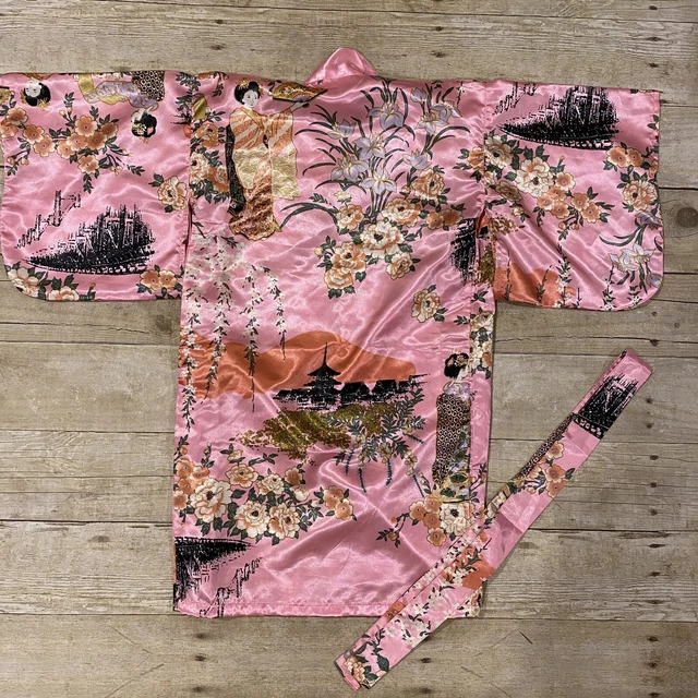 Toddler Girls Japanese Kimono Small 25 in Pink Asian Traditional Wear Kids Kyoto 5
