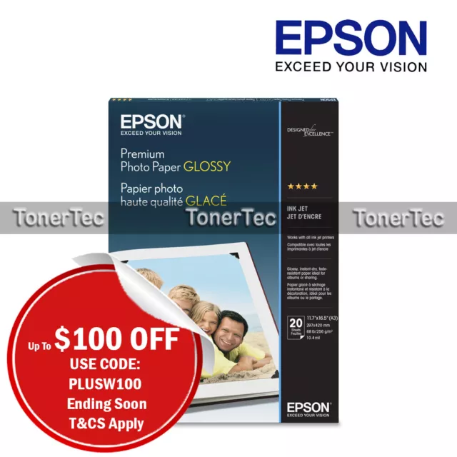 Epson S041288 A3 Premium Glossy Photo Paper SCP405/SCP600 20x Sheets C13S041288