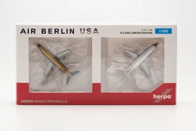 Herpa 536141 - 1/500 B737-200 Airberlin USA Set - Nuovo